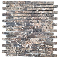 Braun Ader Marmor Mauerverbandoptik Mosaikfliese