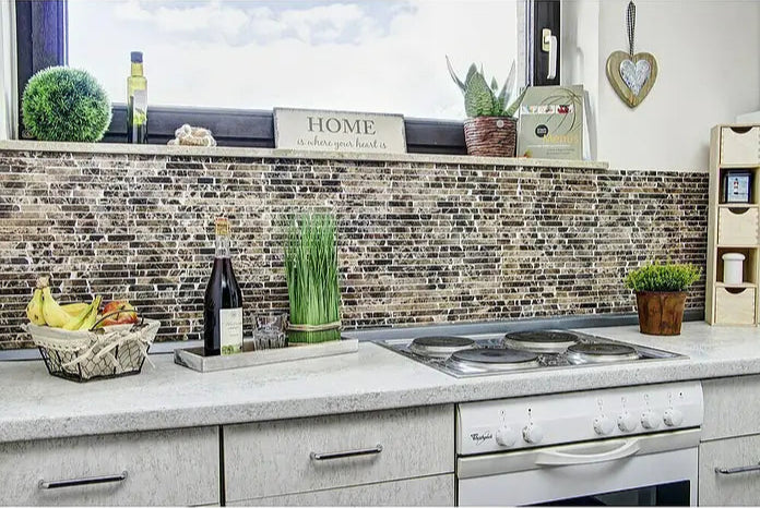 Braun Ader Marmor Mauerverbandoptik Mosaikfliesen - Schweiz Plättli