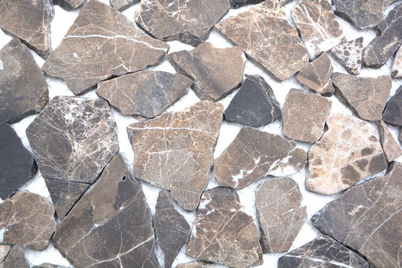 Braun Kieselstein Marmor Mosaikfliese