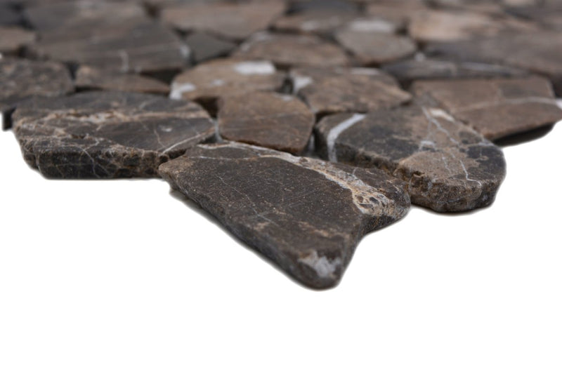Braun Bruch Kieselstein Marmor Mosaikfliesen Schweiz Plättli