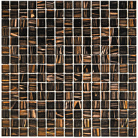 Braun Gold Ader Quadrat Glas Mosaik Fliese