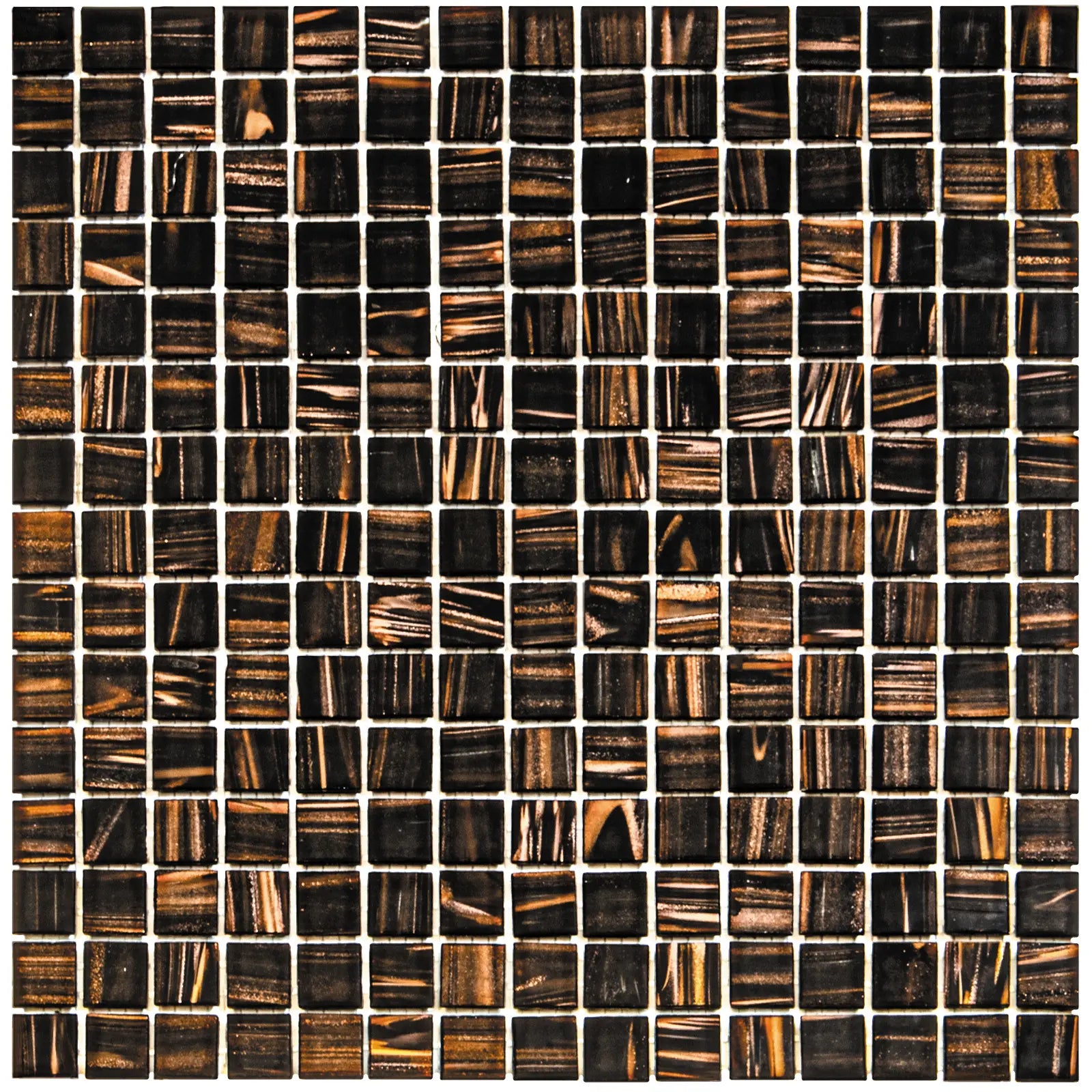 Braun Gold Ader Quadrat Glas Mosaik Fliese