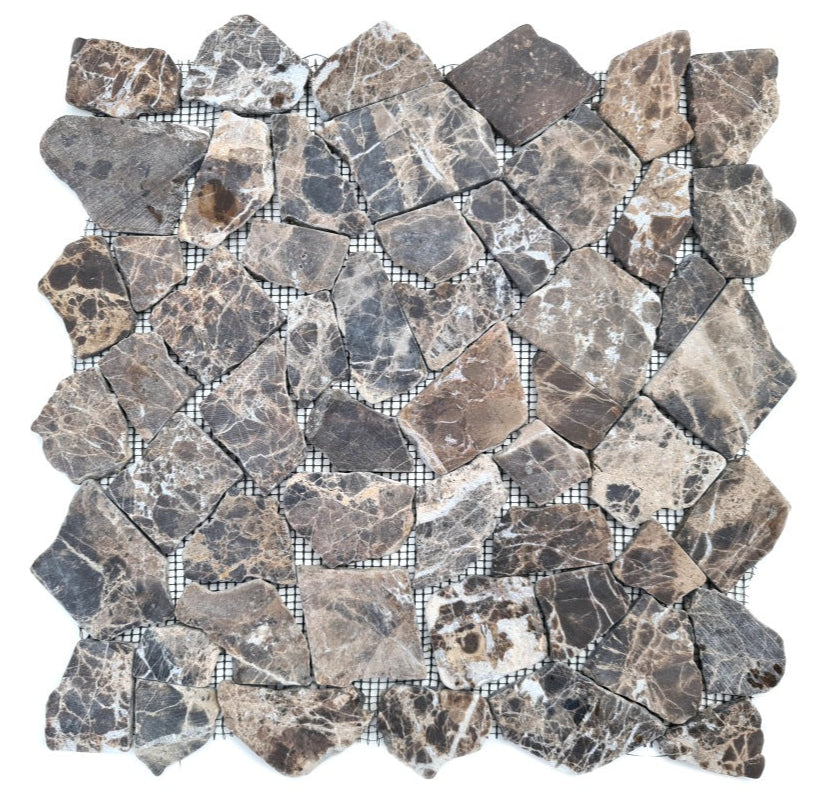 Braun Kieselstein Marmor Mosaikfliese