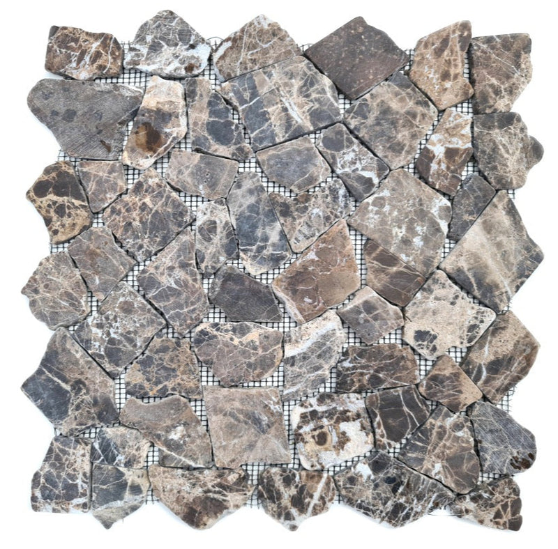 Braun Kieselstein Marmor Mosaikfliese