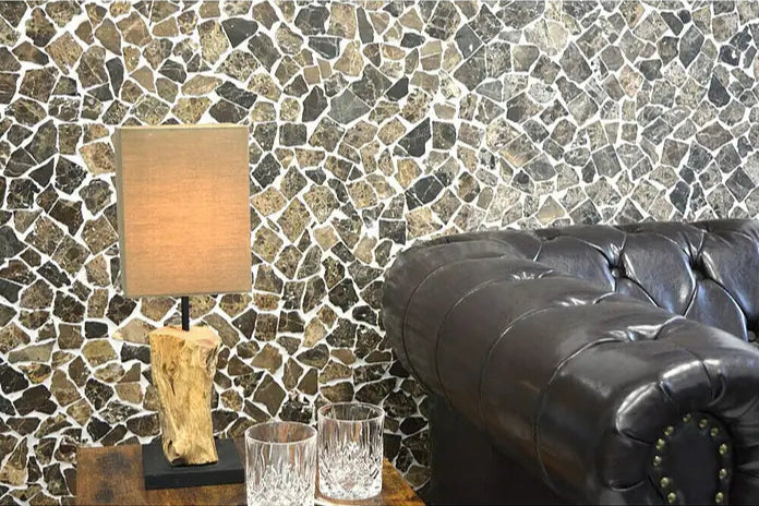 Braun Kieselstein Marmor Mosaikfliese - Wandfliesen