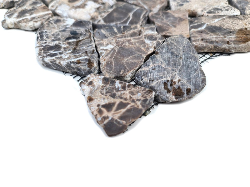 Braun Kieselstein Marmor Mosaikfliese - Wand und Boden Fliese