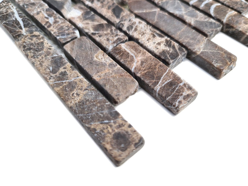 Braun Marmor Mauerverbandoptik Mosaikfliese