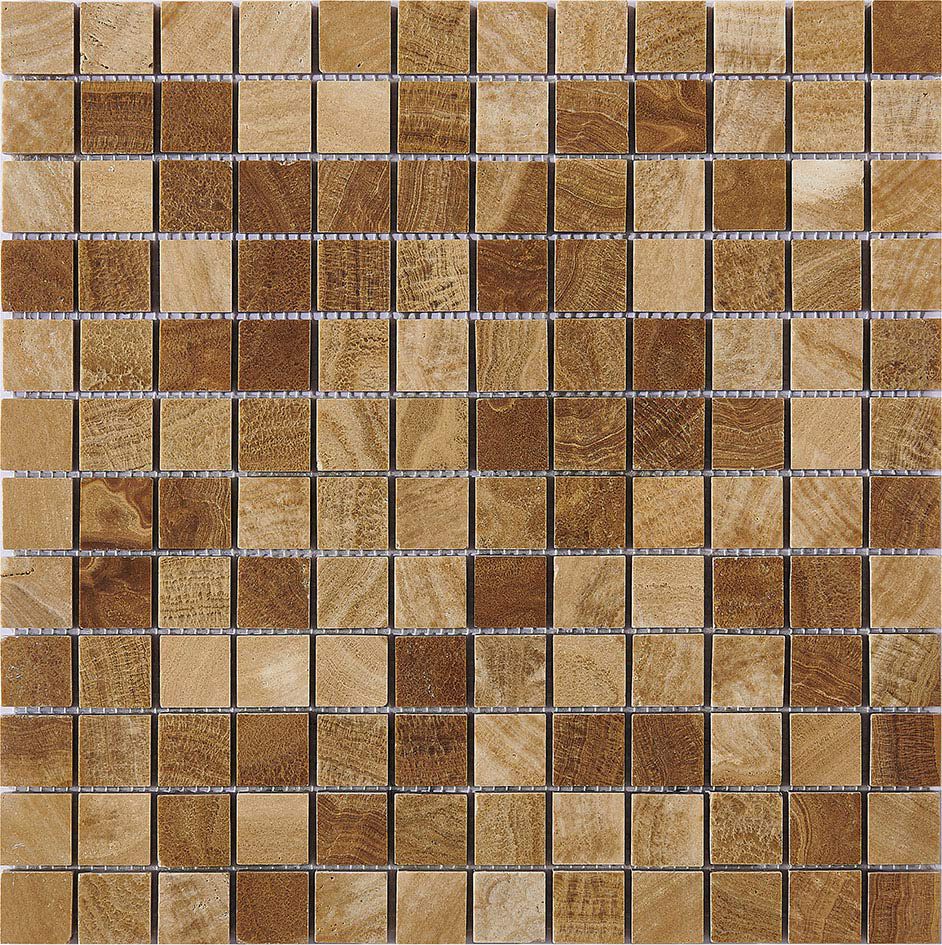 Braune Holz Marmor Stein Mosaik Fliese