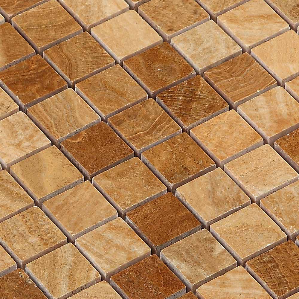 Braune Holz Marmor Mosaik Fliese