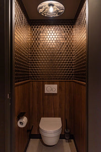 Bronze Metall Porzellan Hexagon Mosaikfliese Bad Wand Plättli