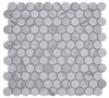 Calacatta Marmor Weiss Grau Knopf Keramik Mosaikfliese