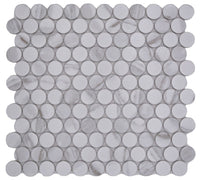 Calacatta Marmor Weiss Grau Knopf Keramik Mosaikfliese