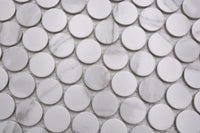 Calacatta Marmor Weiss Grau Knopf Keramik Mosaikfliesen