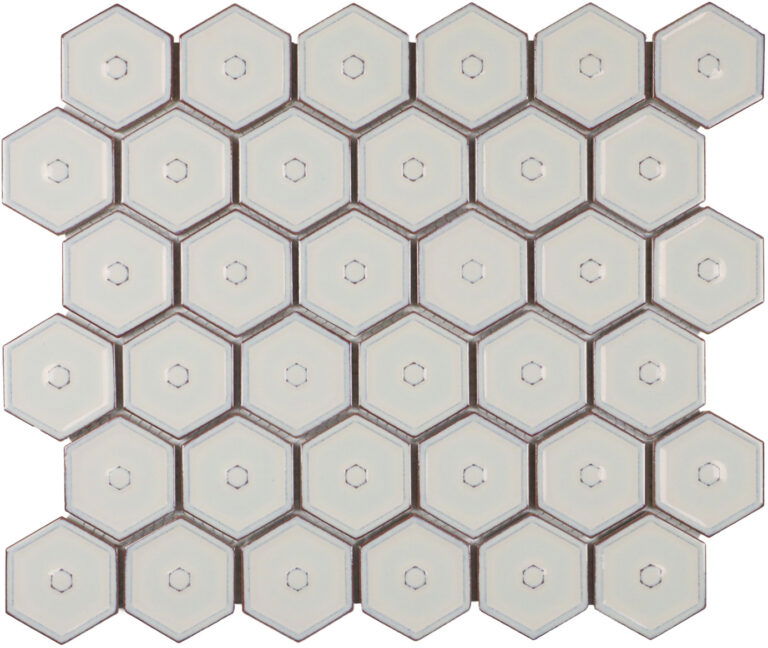 Cappuccino Beige Glanz Hexagon Porzellan Mosaik