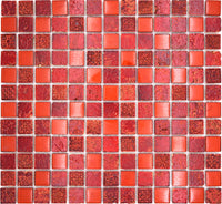 Carmen Rot Mosaikfliese Mix Transluzent Resin
