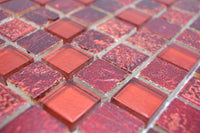 Carmen Rot Mosaikfliese Mix Transluzent Resin Fliesenfachhandel