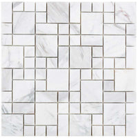 Carrara Weiss Quadrat Mosaik Fliesen Innen & Aussen