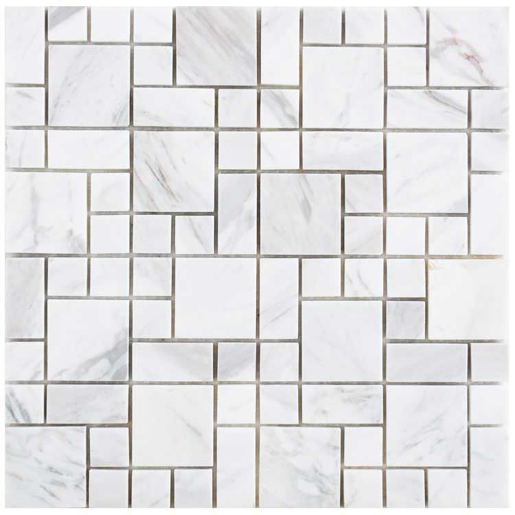 Carrara Weiss Quadrat Mosaik Fliesen Innen & Aussen