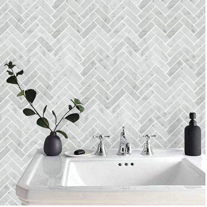 Chevron Grau Weis Marmor Fliesen Mosaik Platten