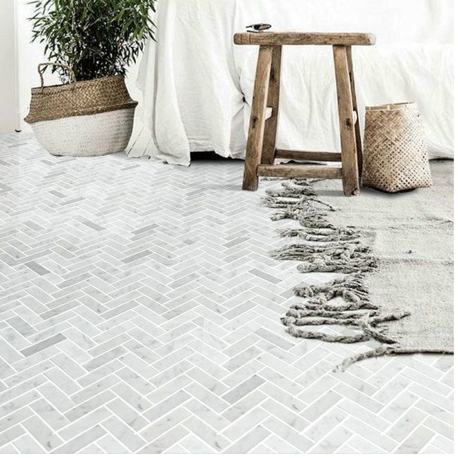 Chevron Grau Weis Marmor Fliesen Mosaik Schweiz