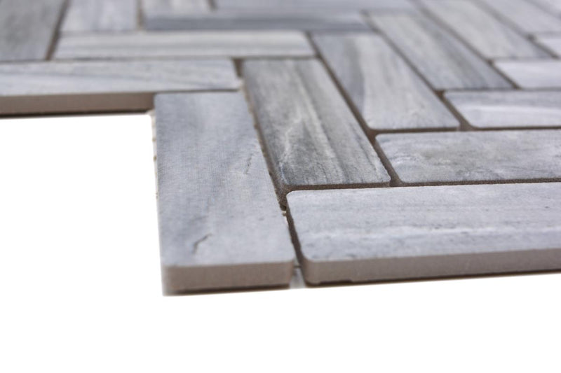 Chevron Matt Grau Mosaikfliese Fischgrätenoptik