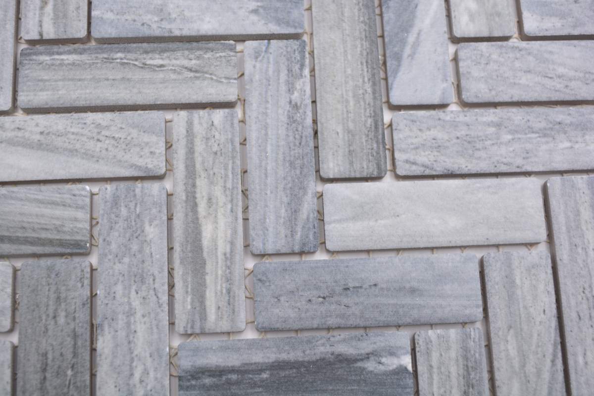 Chevron Matt Grau Mosaikfliesen