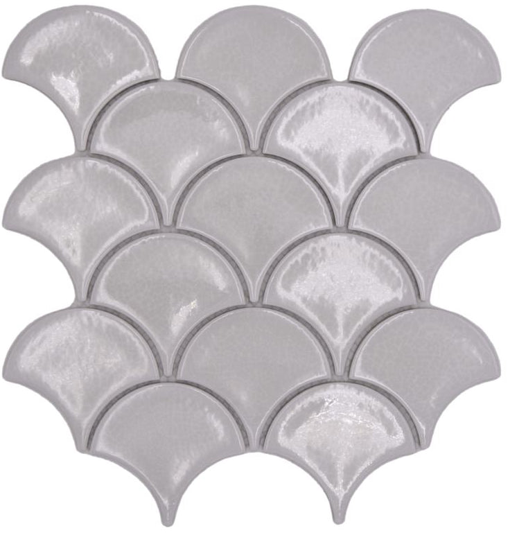 Craquelé Creme Weiss Muschel Mosaikfliese Keramik