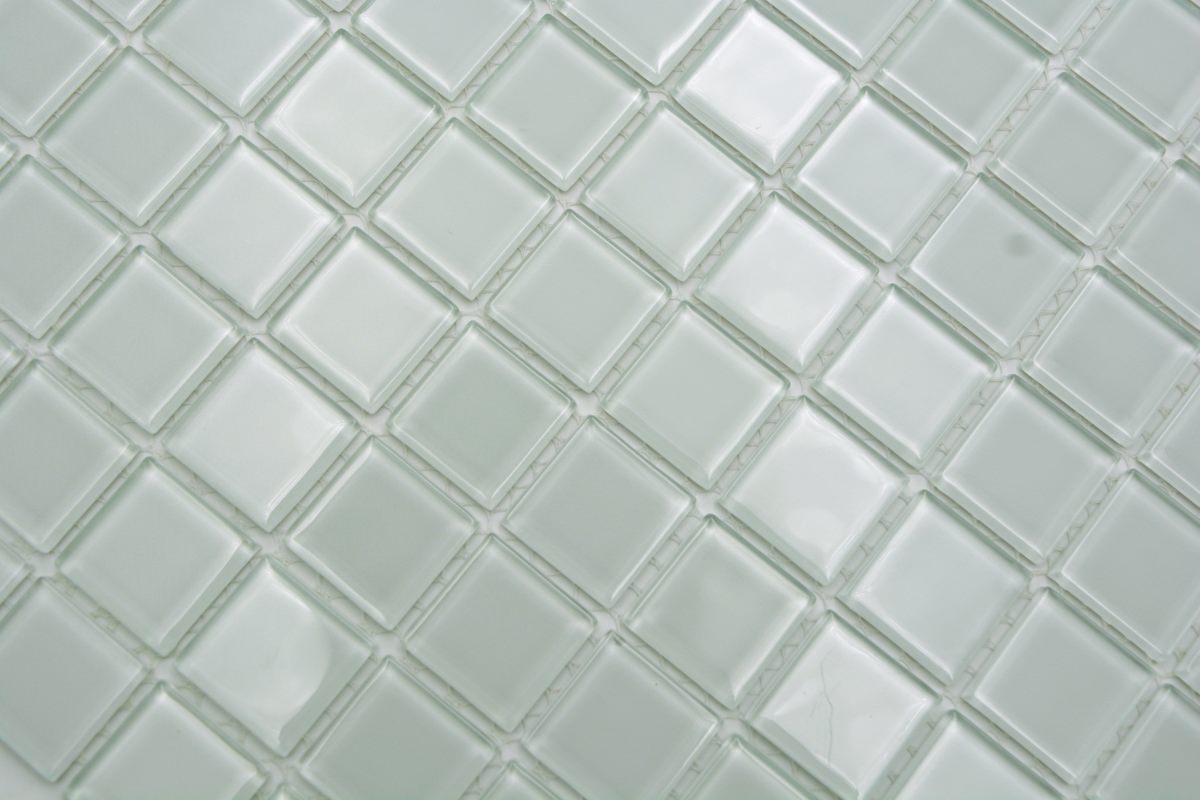 Crystal Arctic Mint Weiss Glasmosaik Glänzend Pool