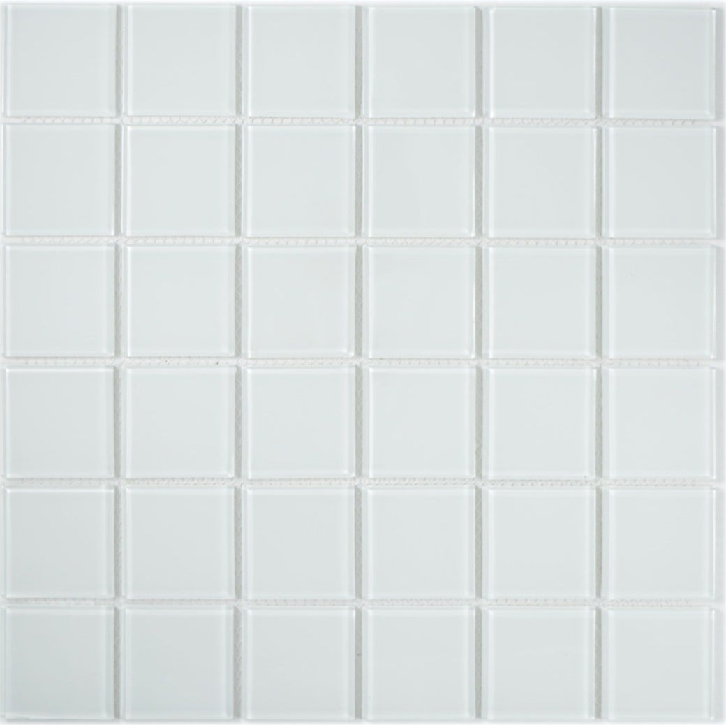Crystal Arctic Weiss Glas Mosaikfliese 30x30 cm Pool Bad Küche Wand 
