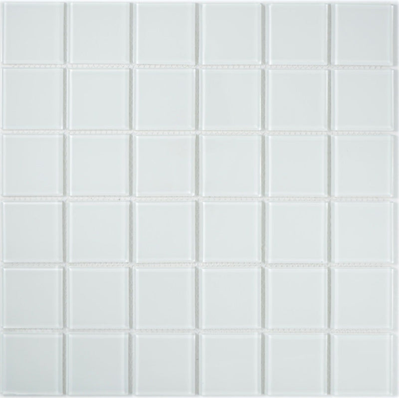 Crystal Arctic Weiss Glas Mosaikfliese 30x30 cm Pool Bad Küche Wand 