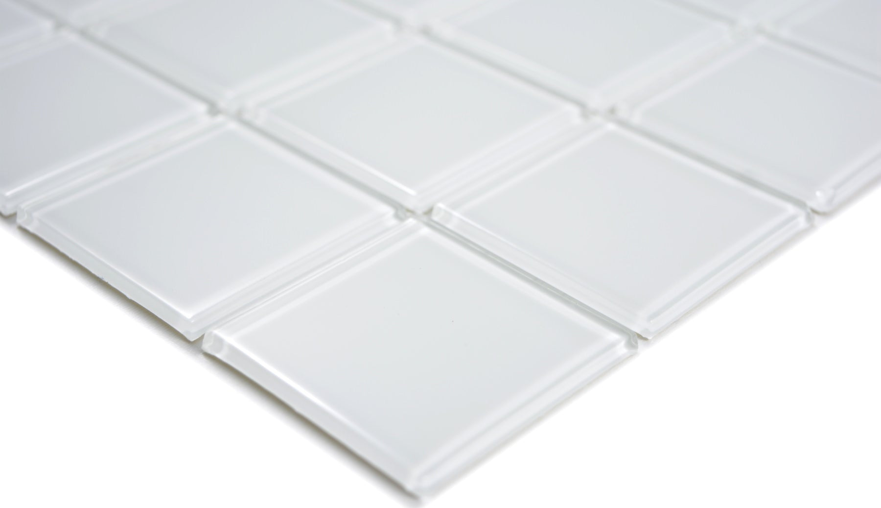 Crystal Arctic Weiss Glas Mosaikfliese 30x30 cm Pool Bad Küche Wand Glänzend Luxus