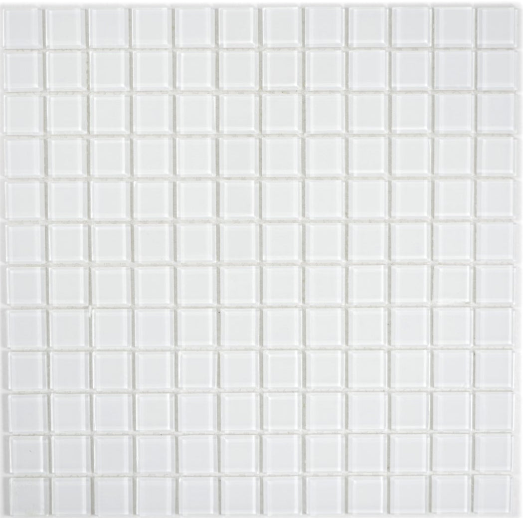 Crystal Arctic Weiss Glas Mosaikfliese 30x30 cm Pool Bad Küche Wand glänzend
