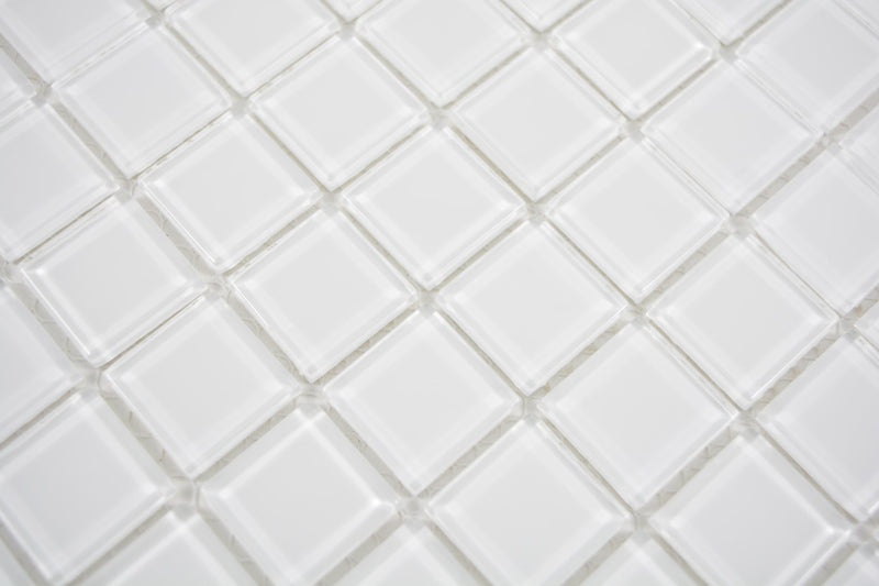 Crystal Arctic Weiss Glas Mosaikfliese 30x30 cm Pool Bad Küche Wand glänzend Plättli