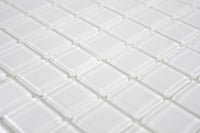 Crystal Arctic Weiss Glas Mosaikfliese 30x30 cm Pool Bad Küche Wand glänzend Premium