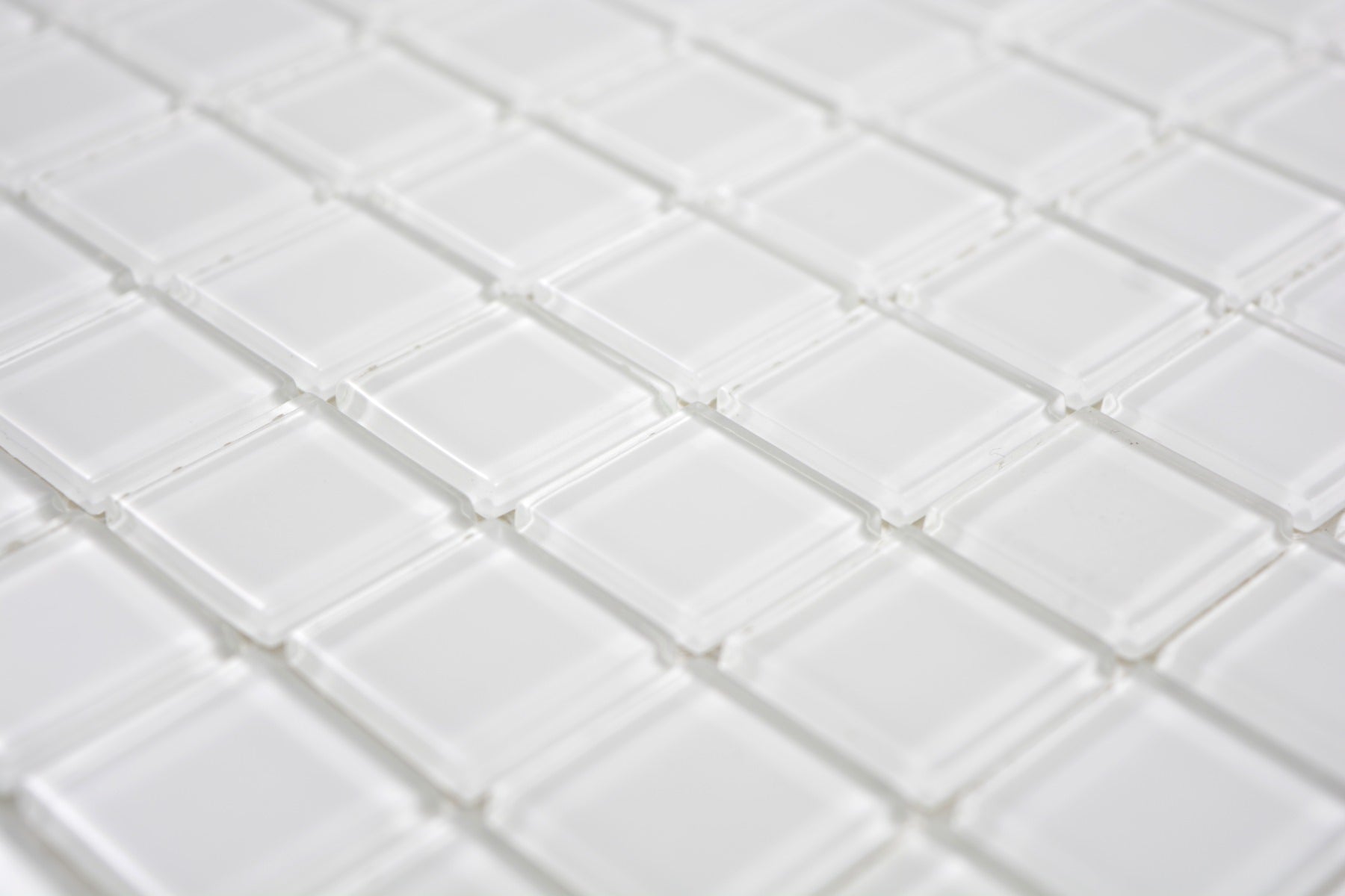 Crystal Arctic Weiss Glas Mosaikfliese 30x30 cm Pool Bad Küche Wand glänzend Premium
