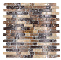 Crystal Braun Mauerverbandoptik Mosaikfliese