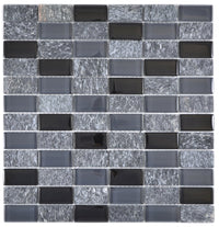 Crystal Grau Schwarz Marmor Naturstein Mosaikfliese