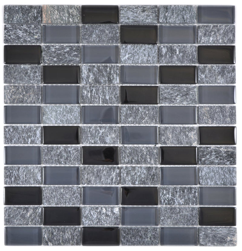 Crystal Grau Schwarz Marmor Naturstein Mosaikfliese