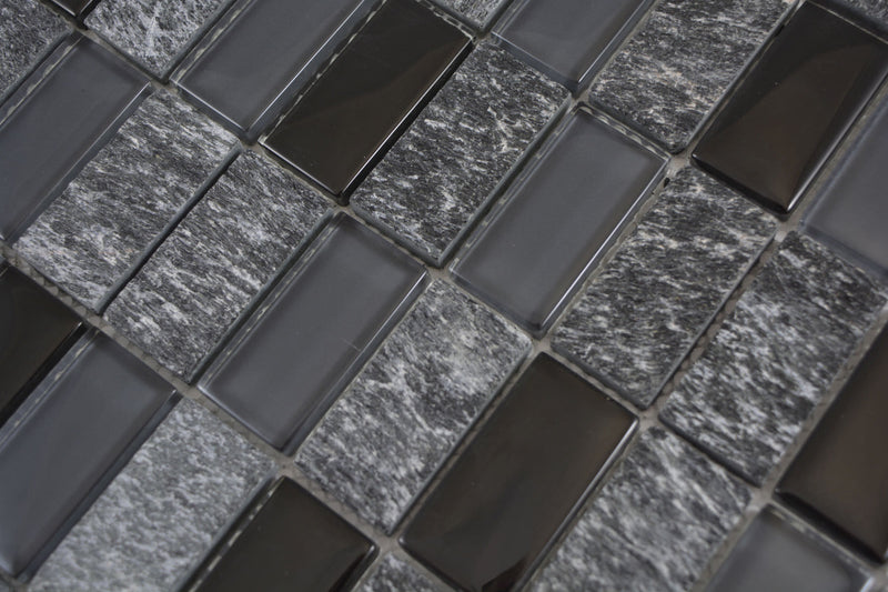 Crystal Grau Schwarz Marmor Mosaikfliese Wand Fliesen