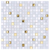 Crystal Weiss Gold Mix Mosaikfliese