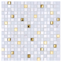 Crystal Weiss Gold Mix Mosaikfliese