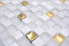 Crystal Weiss Gold Mosaikfliese