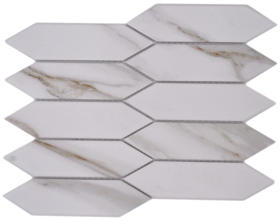 Design Chevron Mosaikfliese Weiss