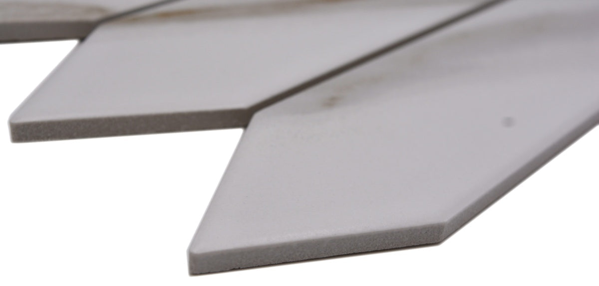 Design Chevron Mosaikfliese Weiss Frostbeständig