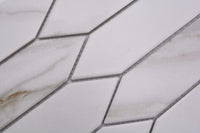 Design Chevron Mosaikfliese Weiss Plättli