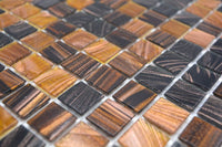 Design Mosaik Fliese Glas Kupferbraun Pandemonium