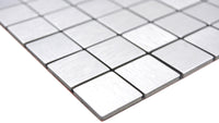 Design Mosaik Silber Cubes Plättli Metall