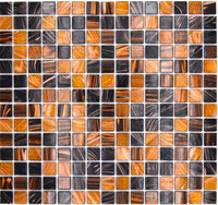 Design Mosaikfliese Glas Kupferbraun Pandemonium