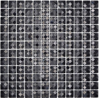 Diamant Mosaik Schwarzglanz Plättli 23x23 mm 3D