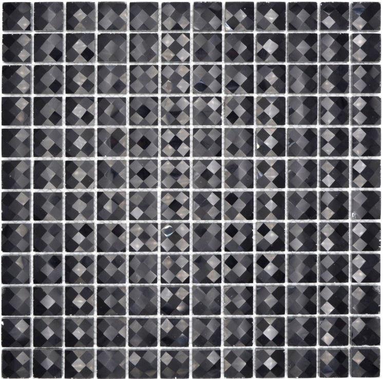 Diamant Mosaik Schwarzglanz Plättli 23x23 mm 3D